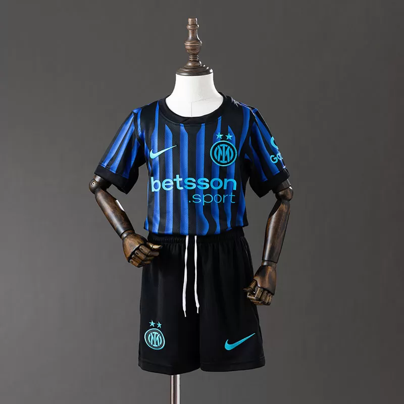 Tricou și pantaloni fotbal copii Inter Milano 2025-26 acasă