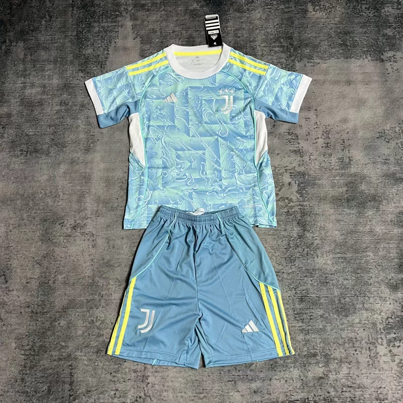 Echipament Deplasare Juventus 2025/26 pentru Copii - Tricou și Pantaloni