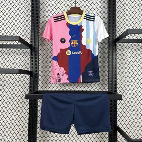 Echipament copii Messi 2025 - ediție mixtă Barcelona Inter Miami PSG Argentina