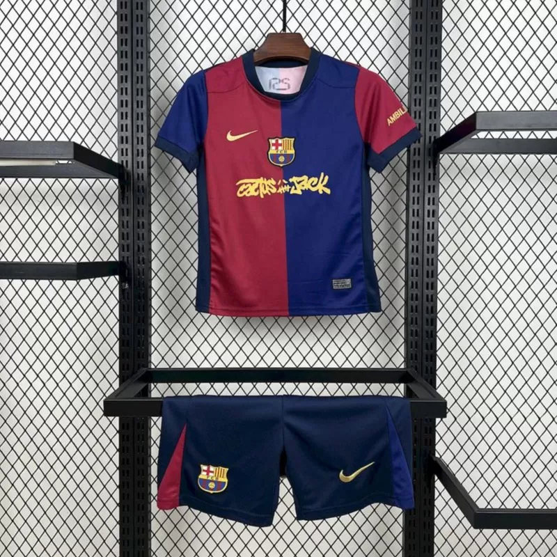 FC Barcelona x Travis Scott 2024/25 tricou fotbal acasă pentru copii