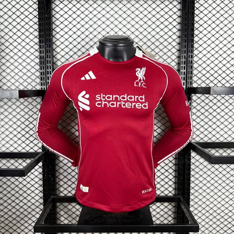 Liverpool tricou fotbal bărbați acasă 2025/26 roșu mânecă lungă