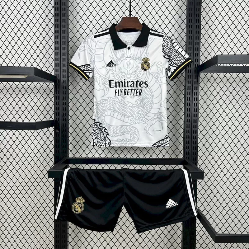 Real Madrid Dragon copii 2022/23 Tricou fotbal alb cu imprimeu dragon