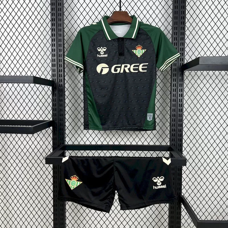 Set Fotbal Copii Real Betis 2025/26 - Tricou și Șort Negru cu Verde