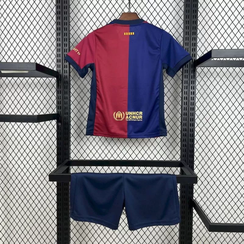 Set tricou fotbal copii Barcelona acasă 2024-25 Travis Scott edition