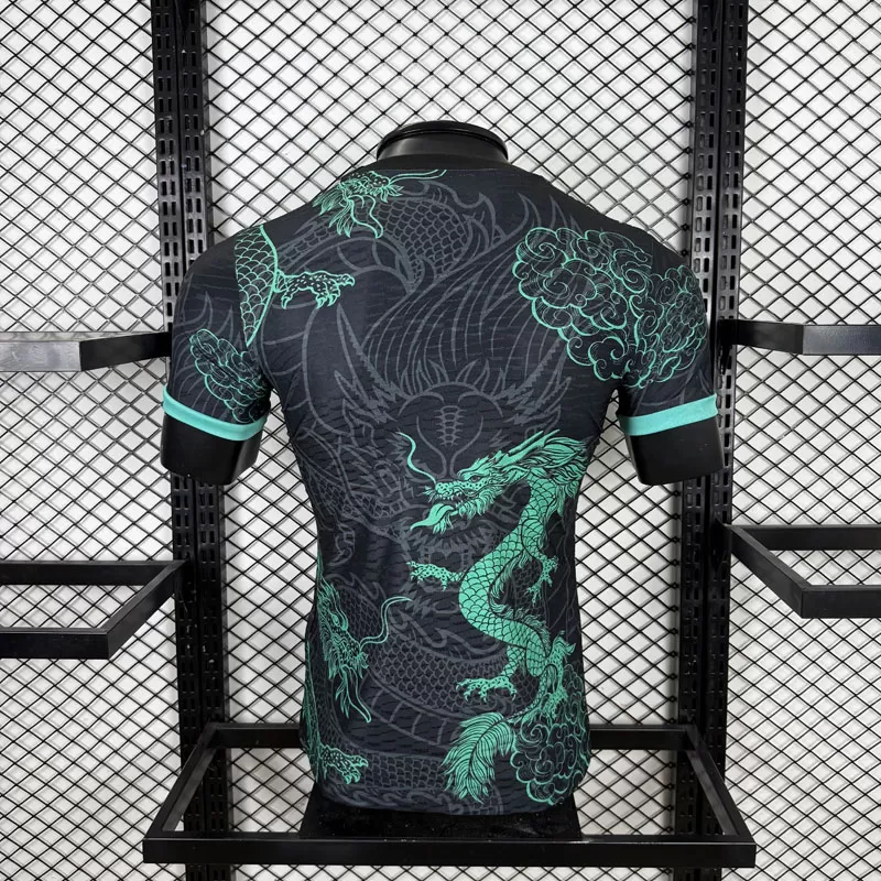 Tricou Real Madrid 2025-26 Bărbați – Negru cu Dragon și Design Exclusiv