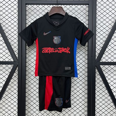 Tricou fotbal copii FC Barcelona x Travis Scott echipament deplasare 2024/25