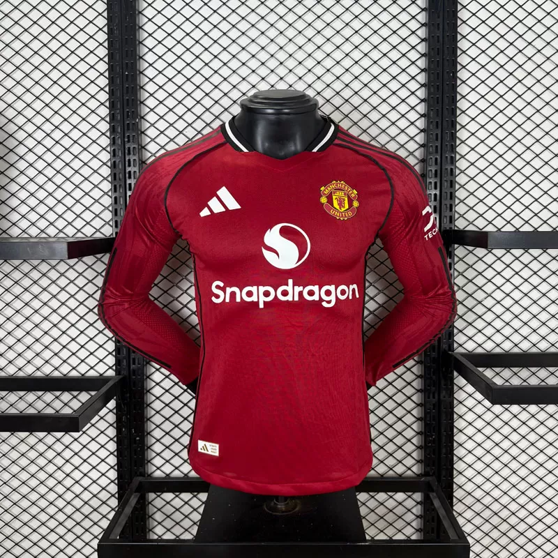 Echipament fotbal Manchester United Tricou Acasa 25/26 maneca lunga