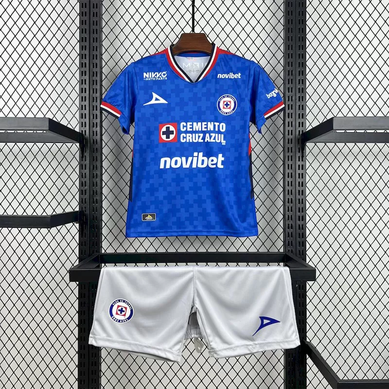 Echipament fotbal copii Cruz Azul 2025/26 acasă - tricou și pantaloni scurți
