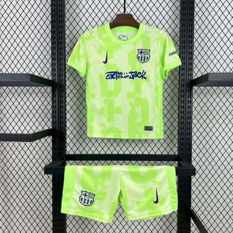 Echipament fotbal copii FC Barcelona x Travis Scott 2024/25 al treilea kit