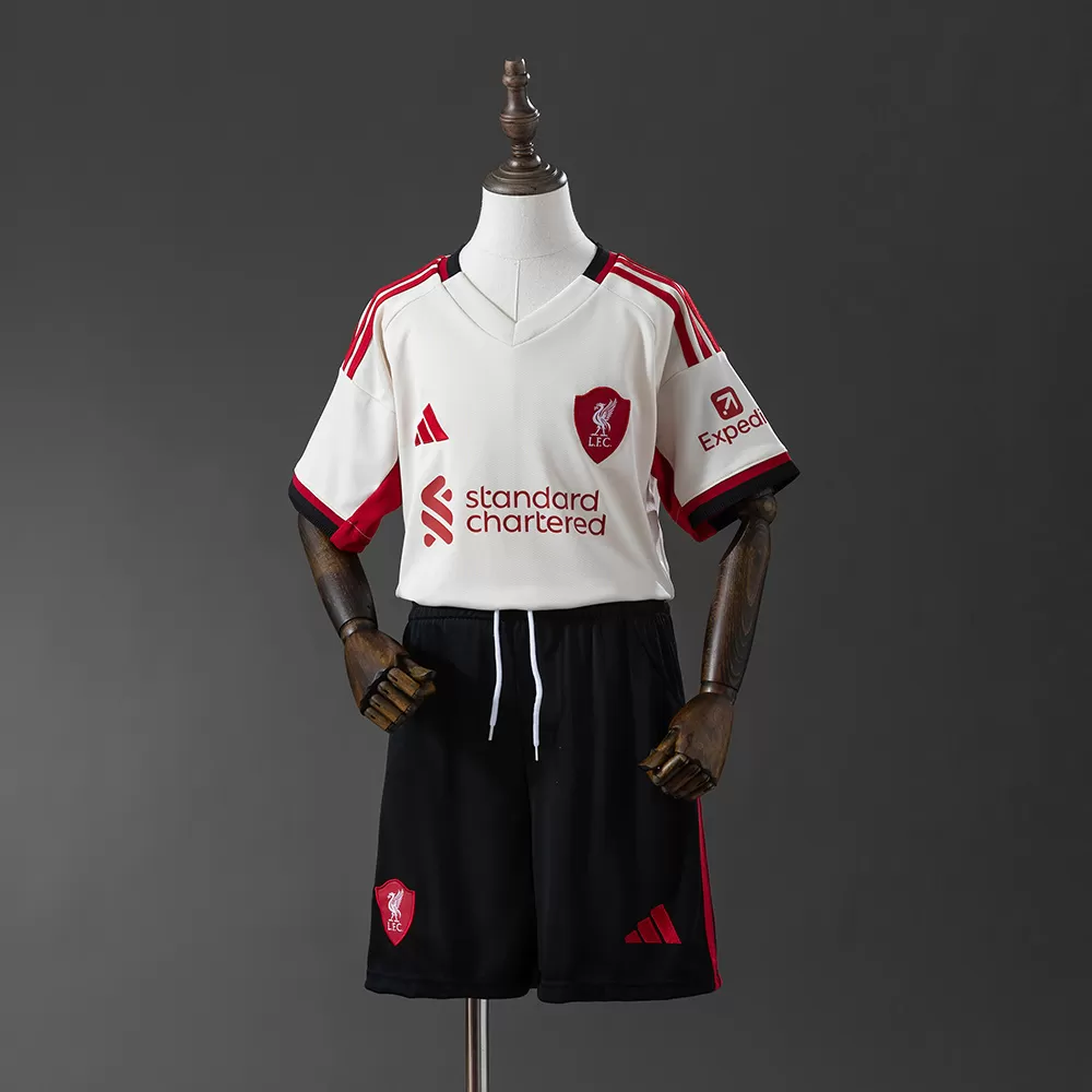 Echipament Liverpool deplasare 2025/26 pentru copii - tricou + pantaloni