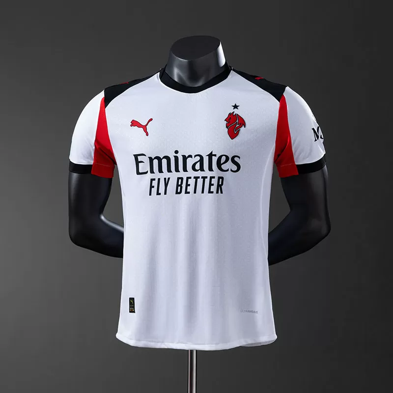 Echipament fotbal AC Milan 2025/26 - tricou deplasare alb pentru bărbați