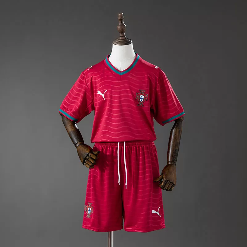 Echipament fotbal Portugalia copii CM 2026 acasă – tricou + pantaloni roșii