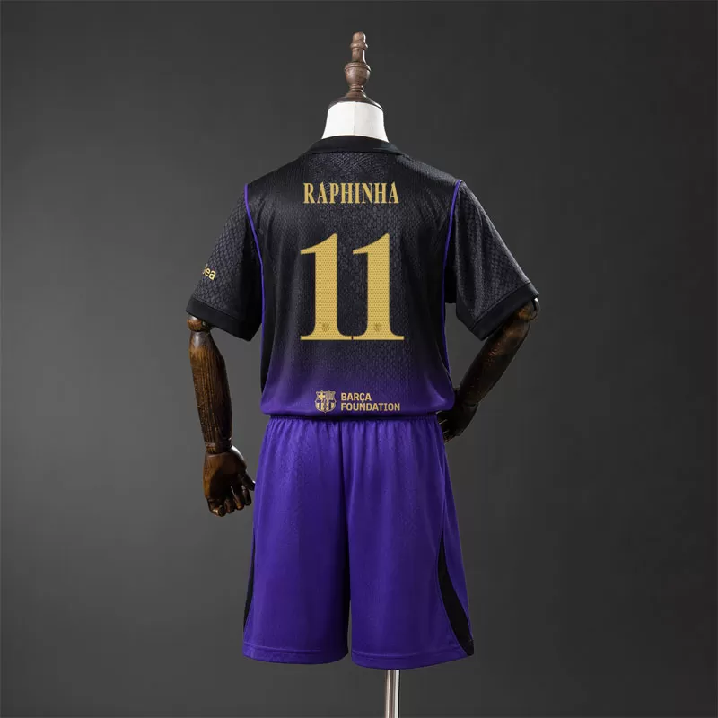 Barcelona Tricou Copii Deplasare 2026/27 Raphinha 11 – Fotbal Tricou Junior cu Mâneci Scurte