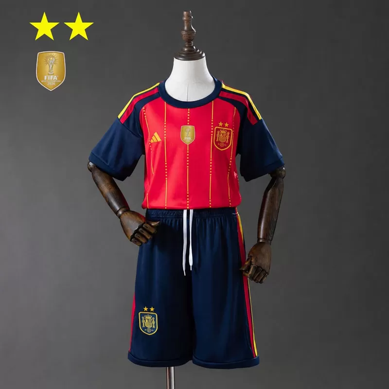 Echipament de fotbal copii Spania 2026 acasă – Set tricou și șort 2 Stele