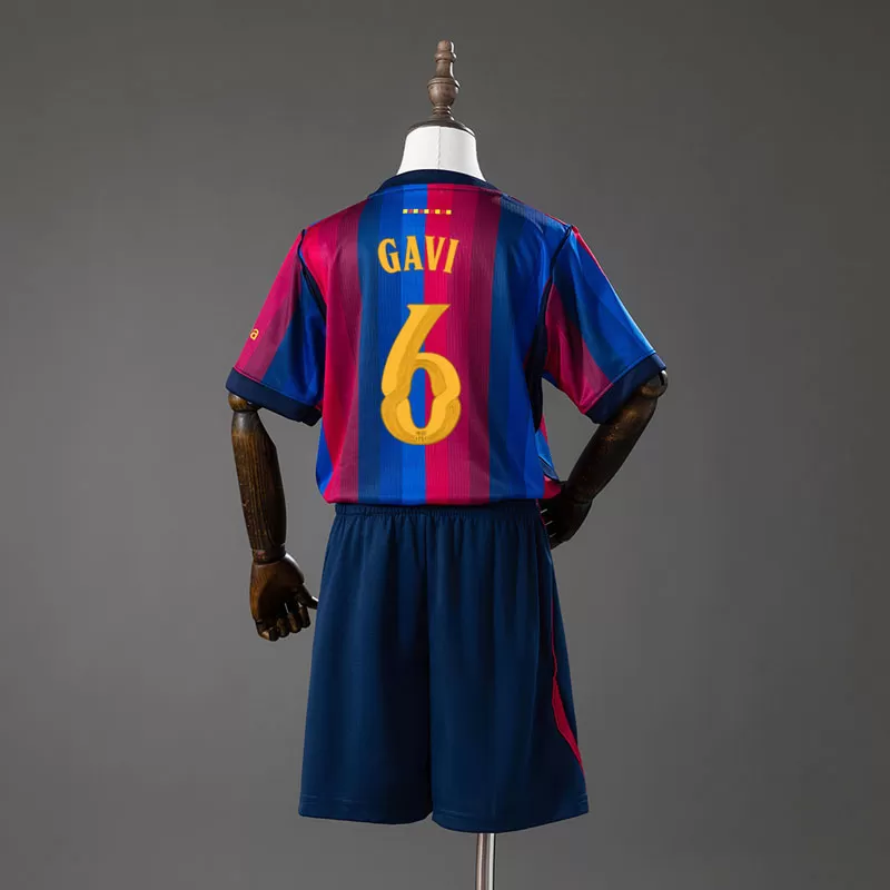 Set FC Barcelona Copii 2026/27 GAVI 6 – Tricou de Fotbal și Șort pentru Copii