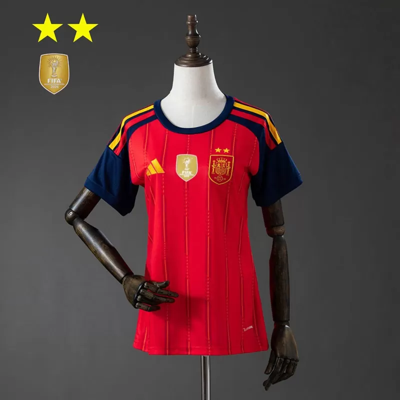 Spania 2026 2-Star Tricou Fotbal Femei – Model Roșu Acasă
