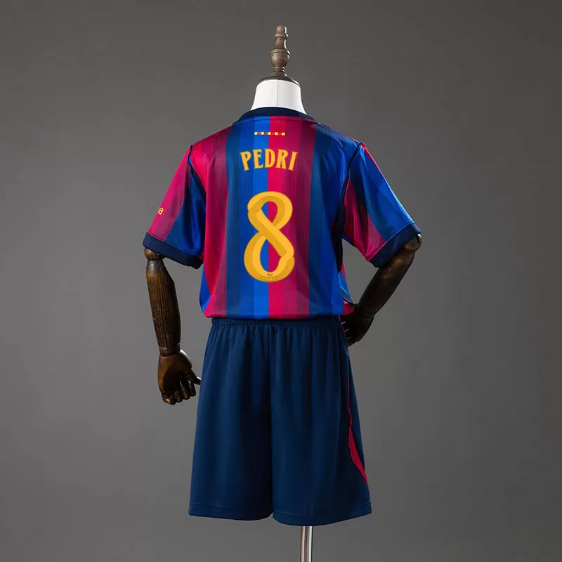 Tricou FC Barcelona acasă 2026/27 copii Pedri 8 – set complet fotbal cu șort