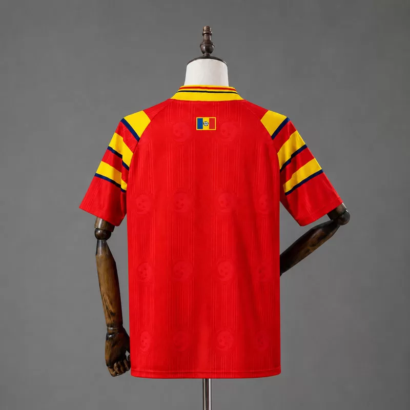 Tricou România retro 1996 pentru bărbați culoare roșie Tricou România retro 1996 pentru bărbați culoare roșie