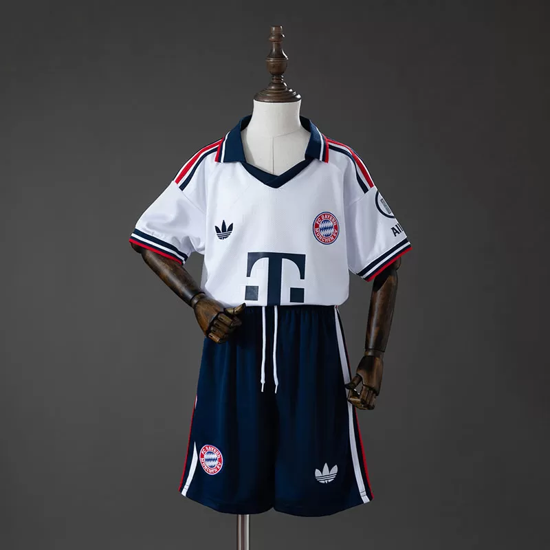Echipament de fotbal Bayern München De Deplasare 2026/27 pentru Copii – Tricou Alb și Șort
