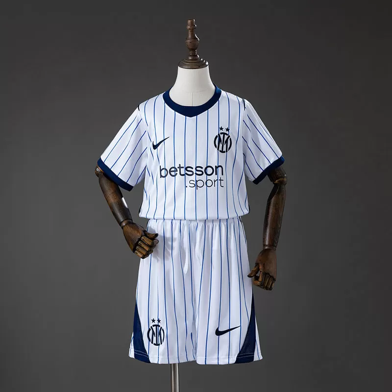 Tricou de fotbal Inter Milano copii deplasare 2026/27 – Echipament alb cu șort