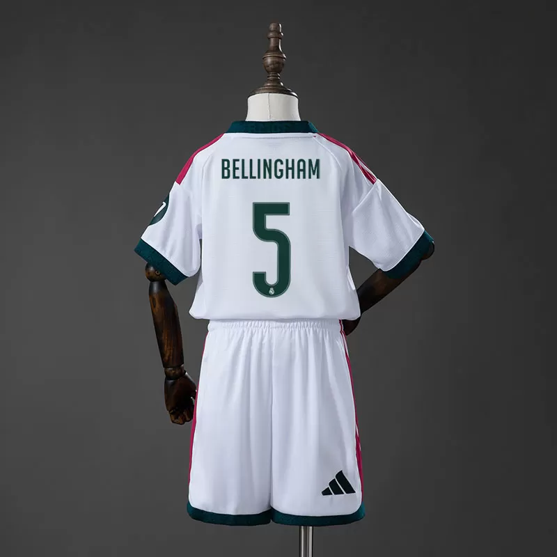 Tricou Real Madrid pentru Copii 2026/27, Acasă – Bellingham 5, Set cu Șort